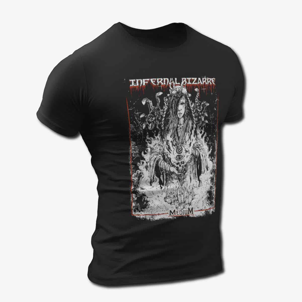 Infernal Bizarre Band T-Shirt, Infernal Bizarre Medium Artwork Tee, Death Metal, Thrash Metal Merch