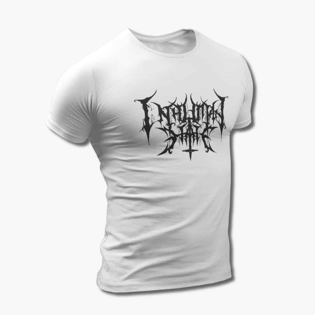 Inhuman Hate T-Shirt, Inhuman Hate Logo White Tee Shirt, Black Metal Merchandise