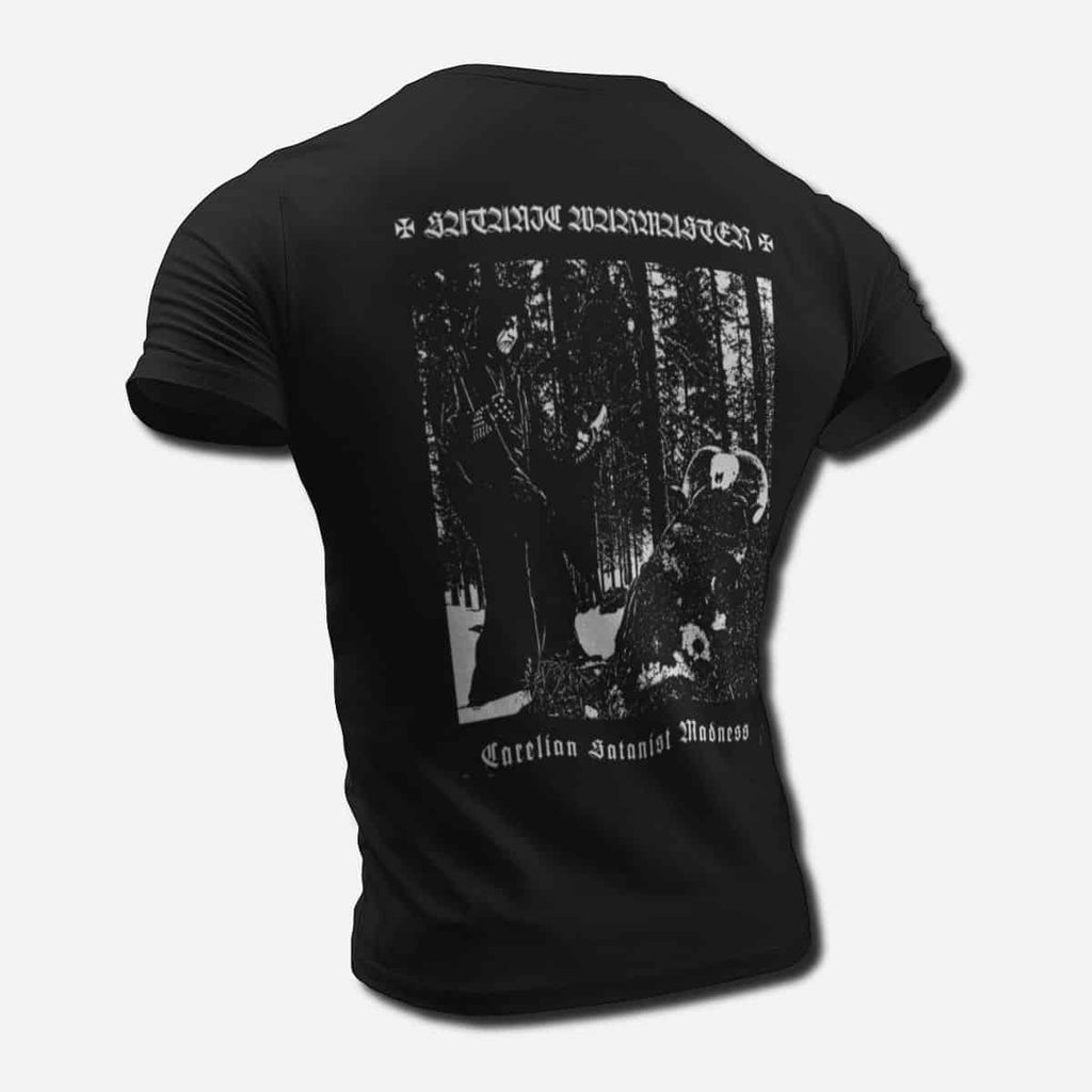 Satanic Warmaster T-Shirt, Satanic Warmaster Carelian Satanist Madness Tee Shirt, Thrash Metal, Black Metal Merch