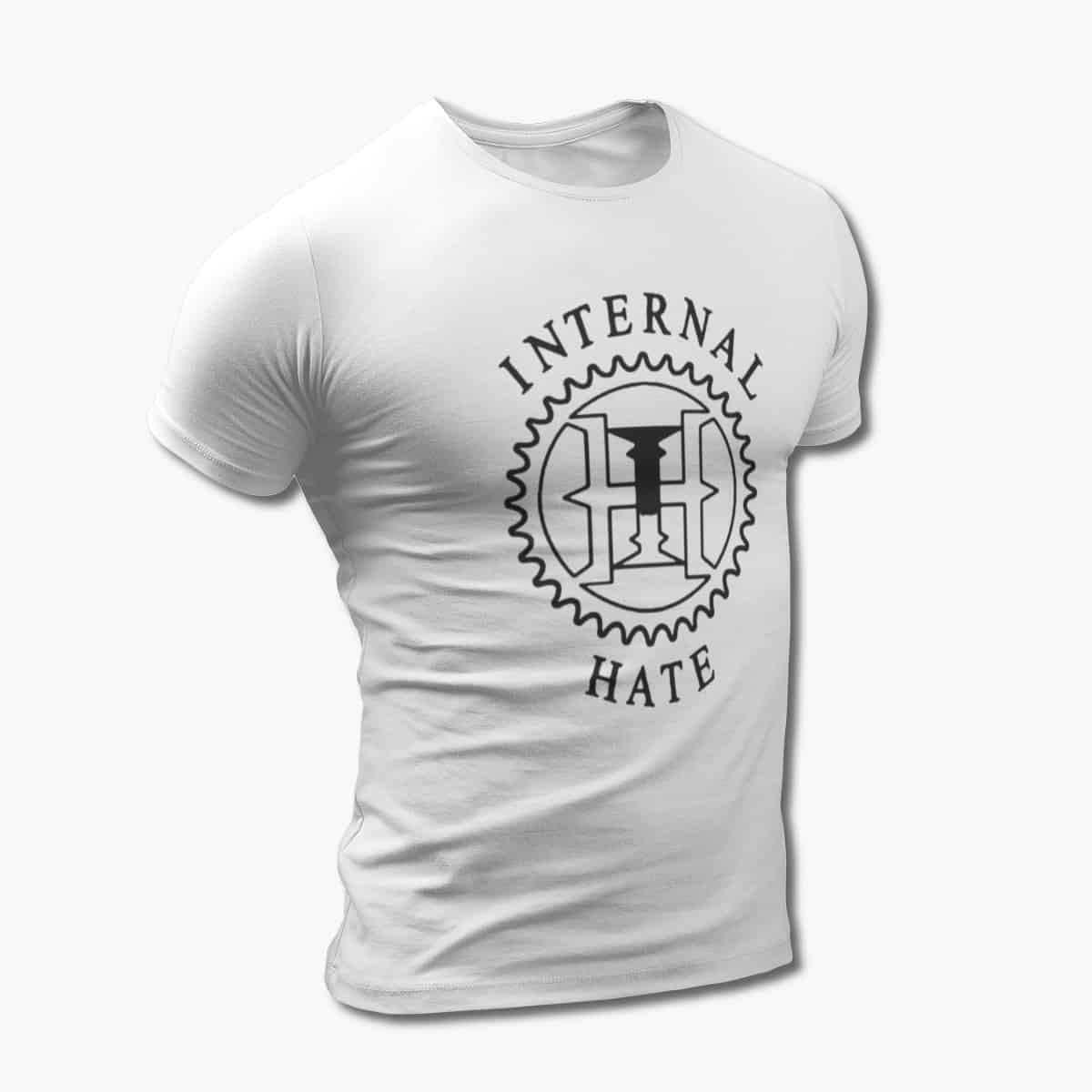 Internal Hate T-Shirt, Internal Hate Logo White Tee Shirt, Thrash Metal Merchandise