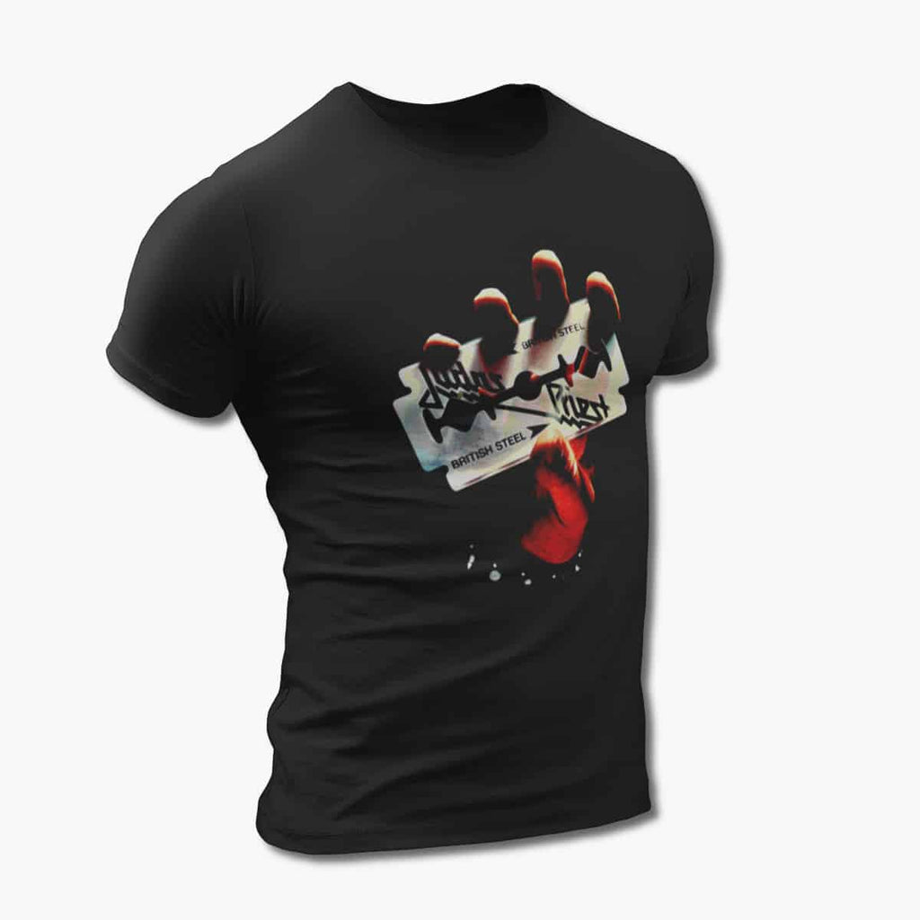 Judas Priest T-Shirt, Judas Priest British Steel Black Tee Shirt, Heavy Metal Merchandise