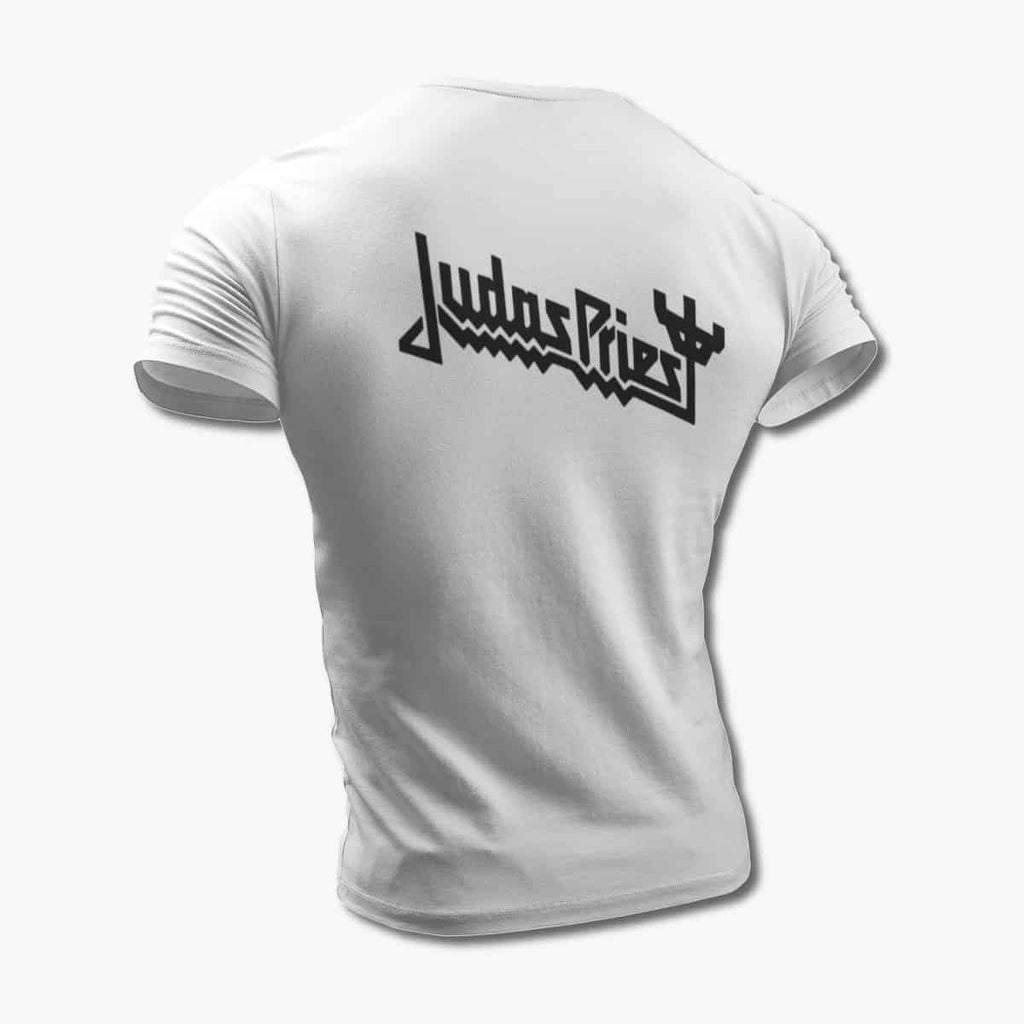 Judas Priest T-Shirt, Judas Priest Logo White Tee Shirt, Heavy Metal Merchandise