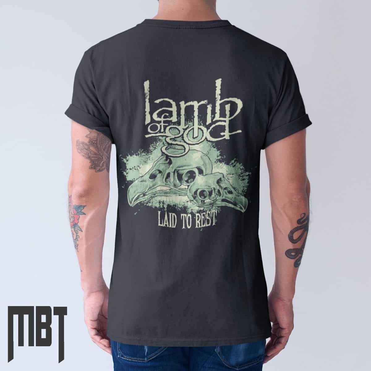 Lamb of God Band T-Shirt, Lamb of God Laid To Rest Artwork Tee-Shirt, Death Metal Merch