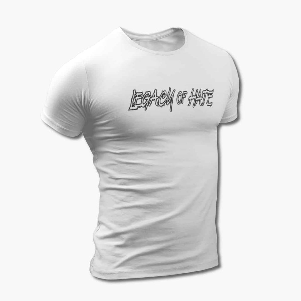 Legacy of Hate T-Shirt, Legacy of Hate Logo White Tee Shirt, Death Metal Merchandise