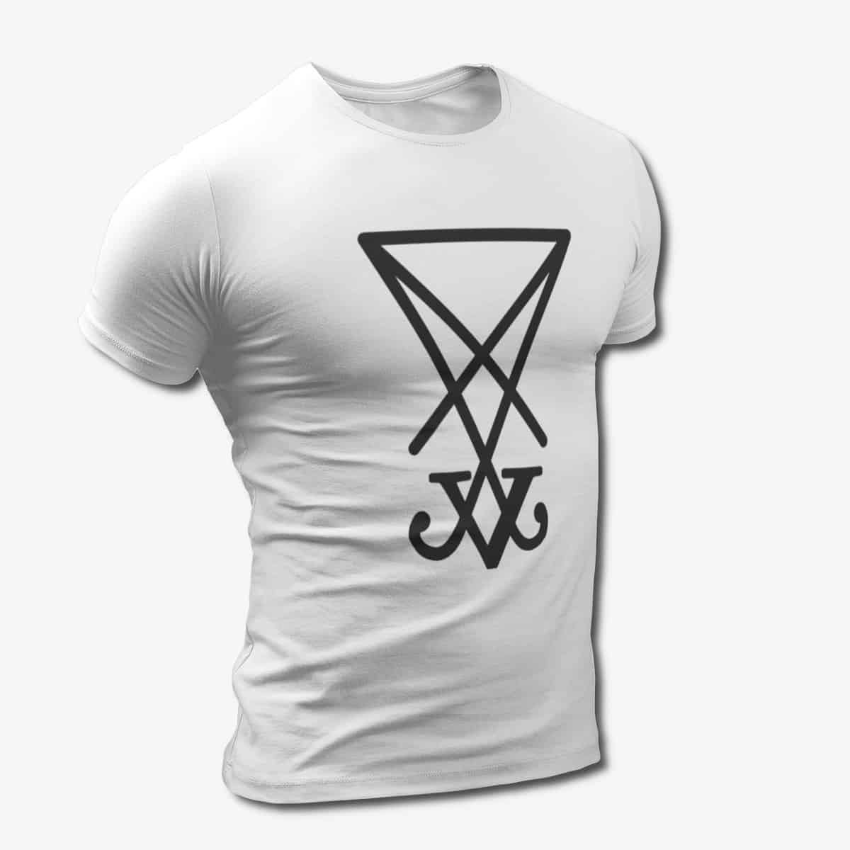 Lucifer Sign T-Shirt, Sign of Lucifer White T-Shirt
