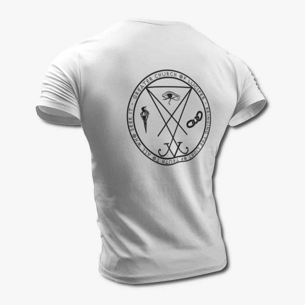 Lucifer T-Shirt, Sigil of Lucifer White T-Shirt