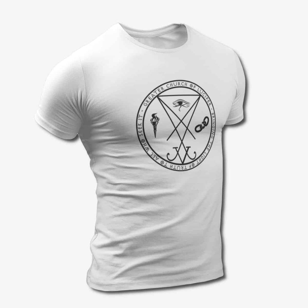 Lucifer T-Shirt, Sigil of Lucifer White T-Shirt