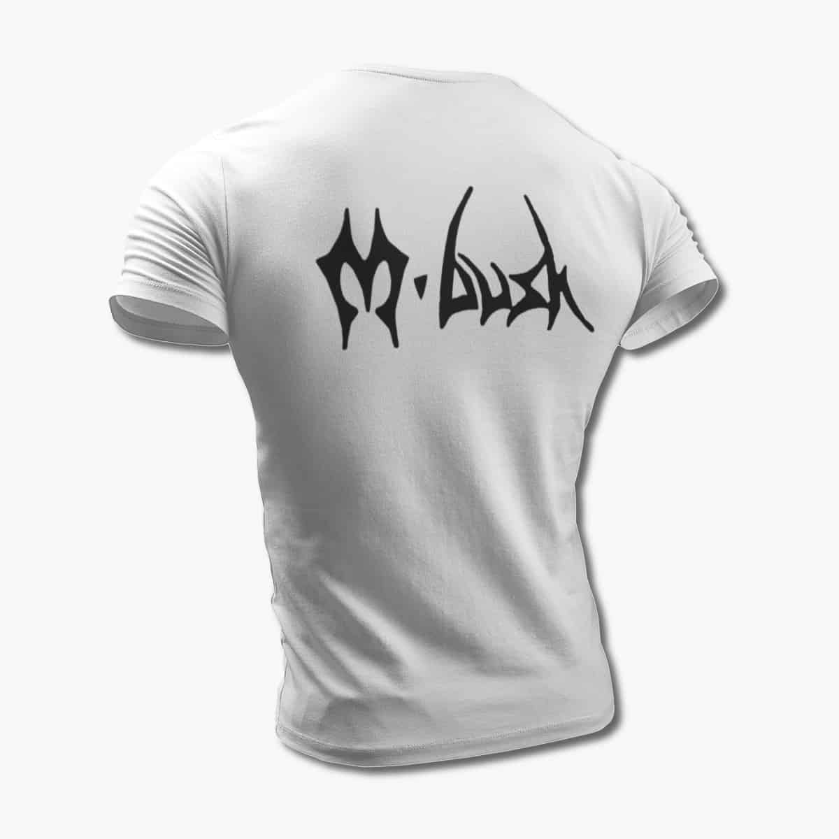 M-Bush T-Shirt, M-Bush Logo White Tee Shirt, Heavy Metal Merchandise