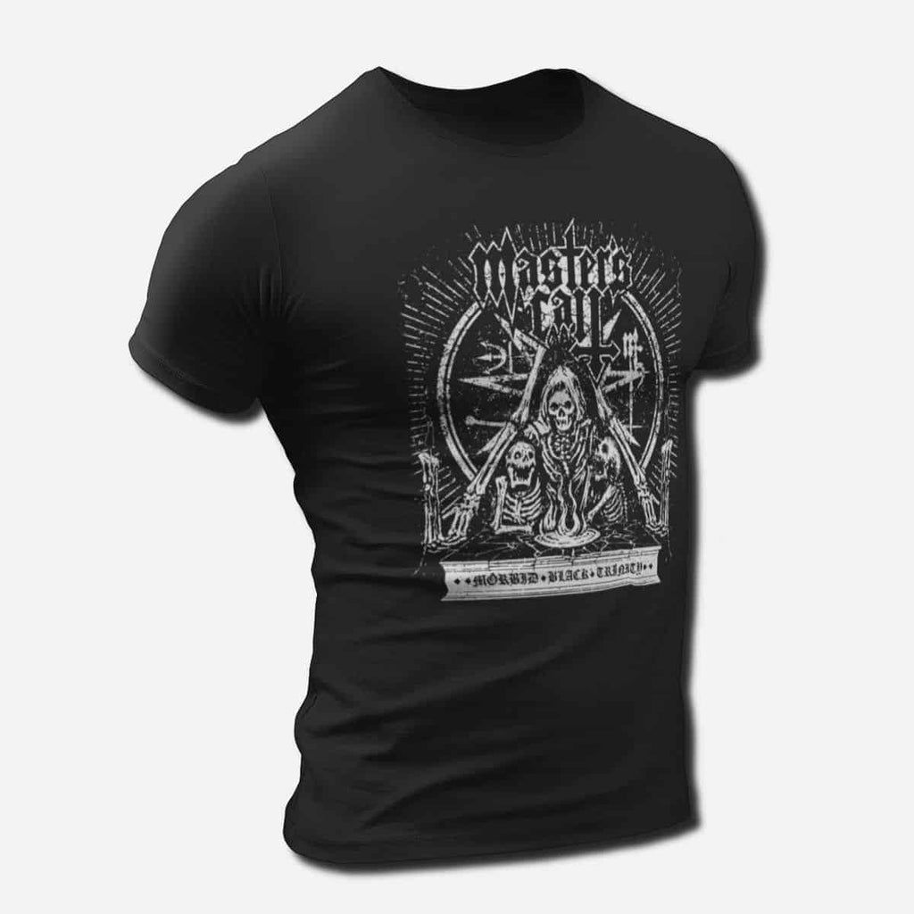 Master’s Call Band T-Shirt, Masters Call Morbid Black Trinity Tee Shirt, Death Metal, Black Metal Merch
