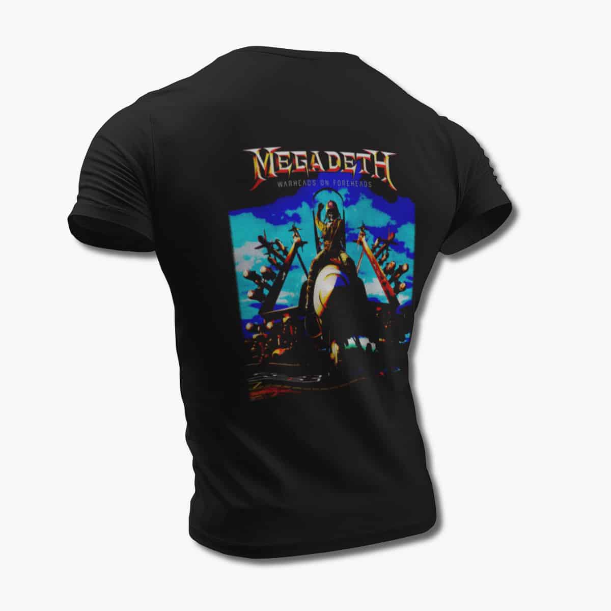Megadeth Band T-Shirt, Megadeth Warheads On Foreheads Black Tee Shirt, Thrash Metal Merchandise