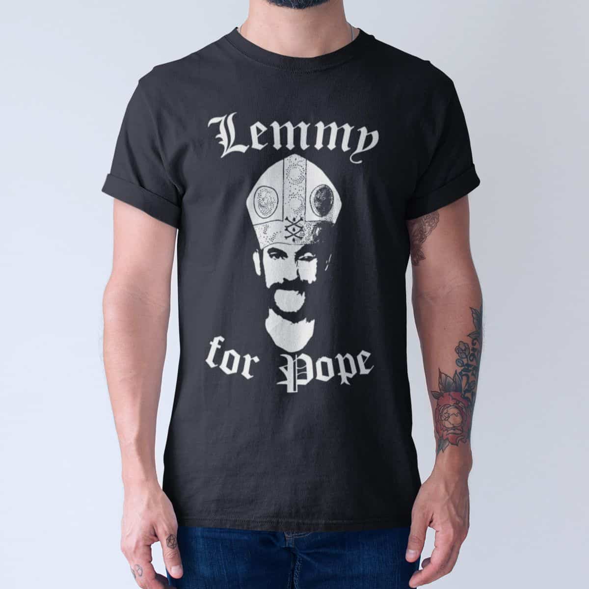 Motorhead T-Shirt, Motörhead Lemmy for Pope Black Tee Shirt, Heavy Metal Merch