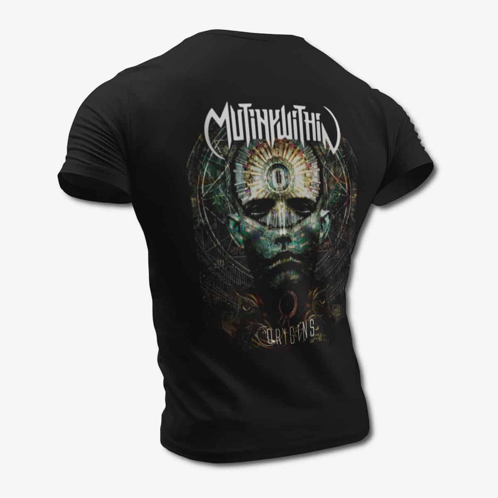 Mutiny Within T-Shirt, Mutiny Within Origins Black Tee Shirt, Melodic Death Metal Merchandise