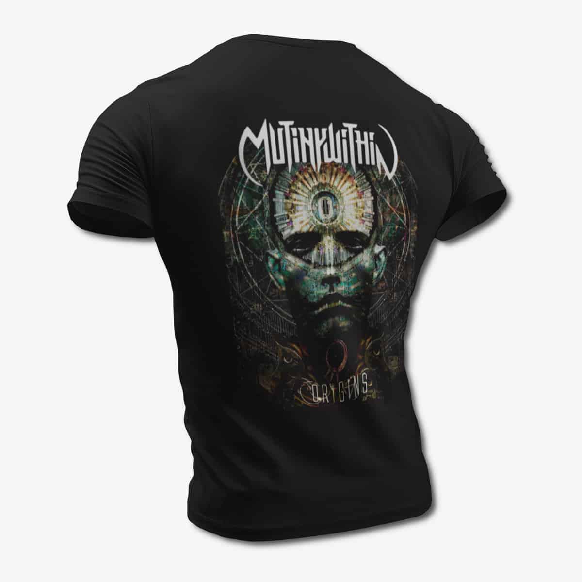 Mutiny Within T-Shirt, Mutiny Within Origins Black Tee Shirt, Melodic Death Metal Merchandise