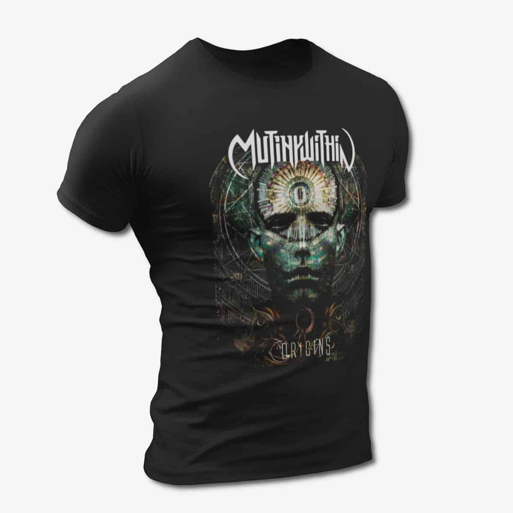 Mutiny Within T-Shirt, Mutiny Within Origins Black Tee Shirt, Melodic Death Metal Merchandise