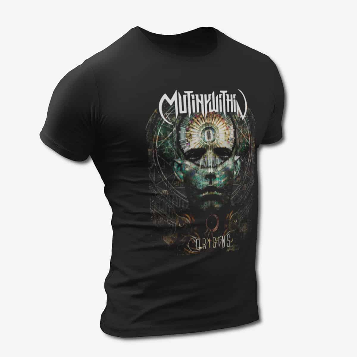Mutiny Within T-Shirt, Mutiny Within Origins Black Tee Shirt, Melodic Death Metal Merchandise