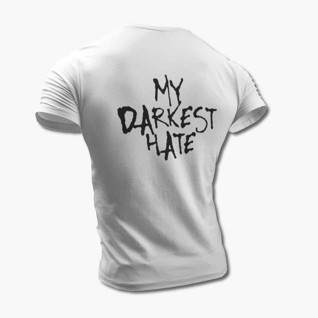 My Darkest Hate T-Shirt, My Darkest Hate Logo White Tee Shirt, Death Metal Merchandise
