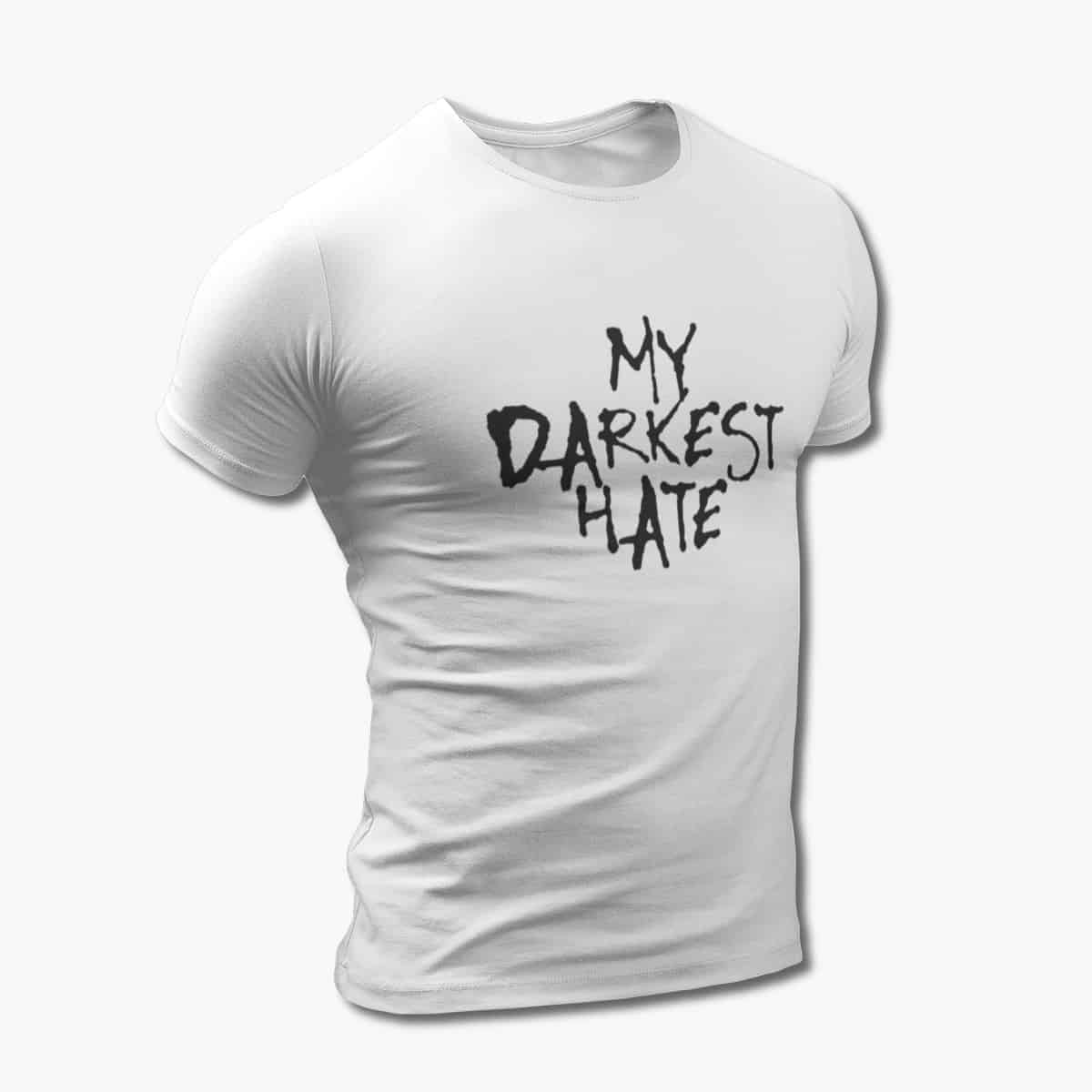 My Darkest Hate T-Shirt, My Darkest Hate Logo White Tee Shirt, Death Metal Merchandise