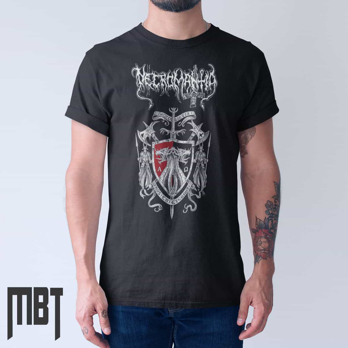Necromantia Band T-Shirt, Necromantia Nekromanteion Cover Tee-Shirt, Black Metal Merch