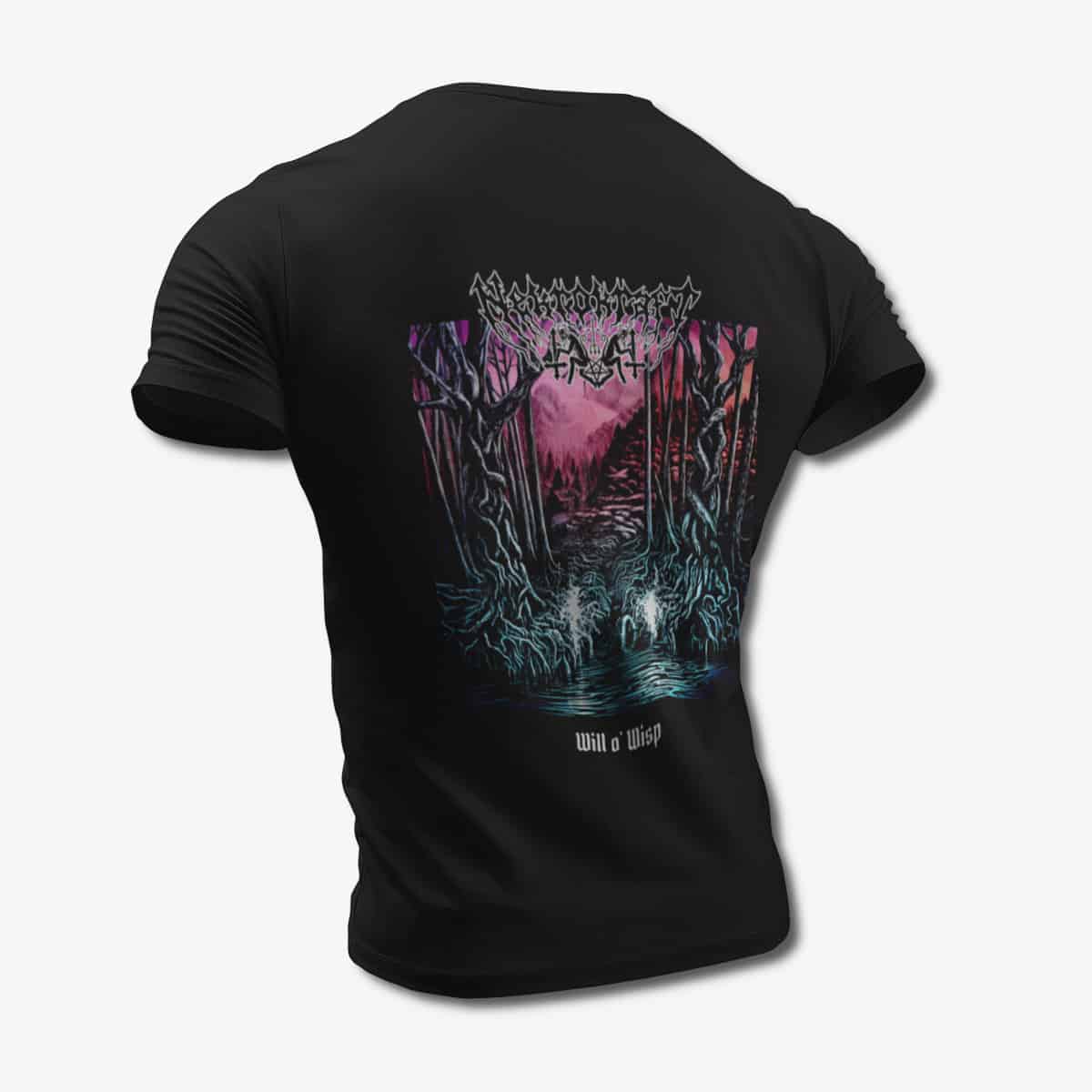 Nekrokraft T-Shirt, Nekrokraft Will o’ Wisp Black Tee Shirt, Black Metal Merchandise