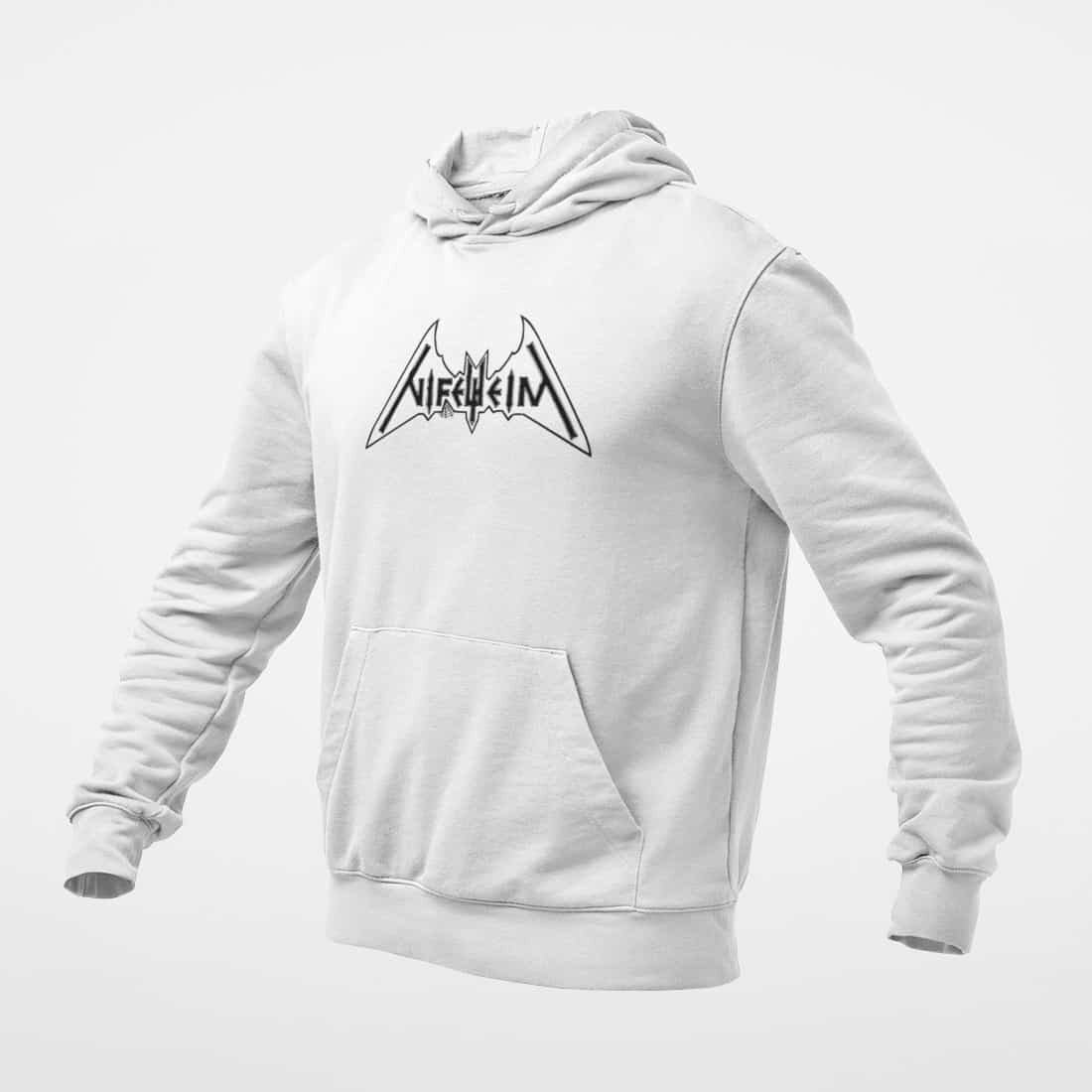 Nifelheim Hoodie, Nifelheim Logo White Hoodie, Thrash Metal Merchandise