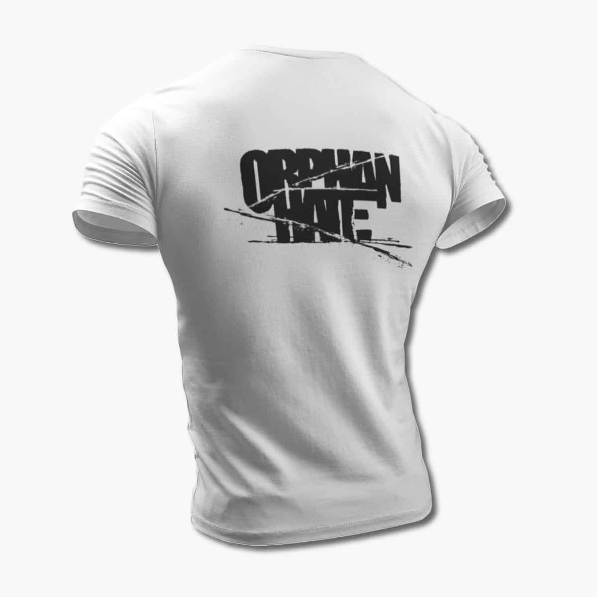 Orphan Hate T-Shirt, Orphan Hate Logo White Tee Shirt, Melodic Thrash Metal Merchandise