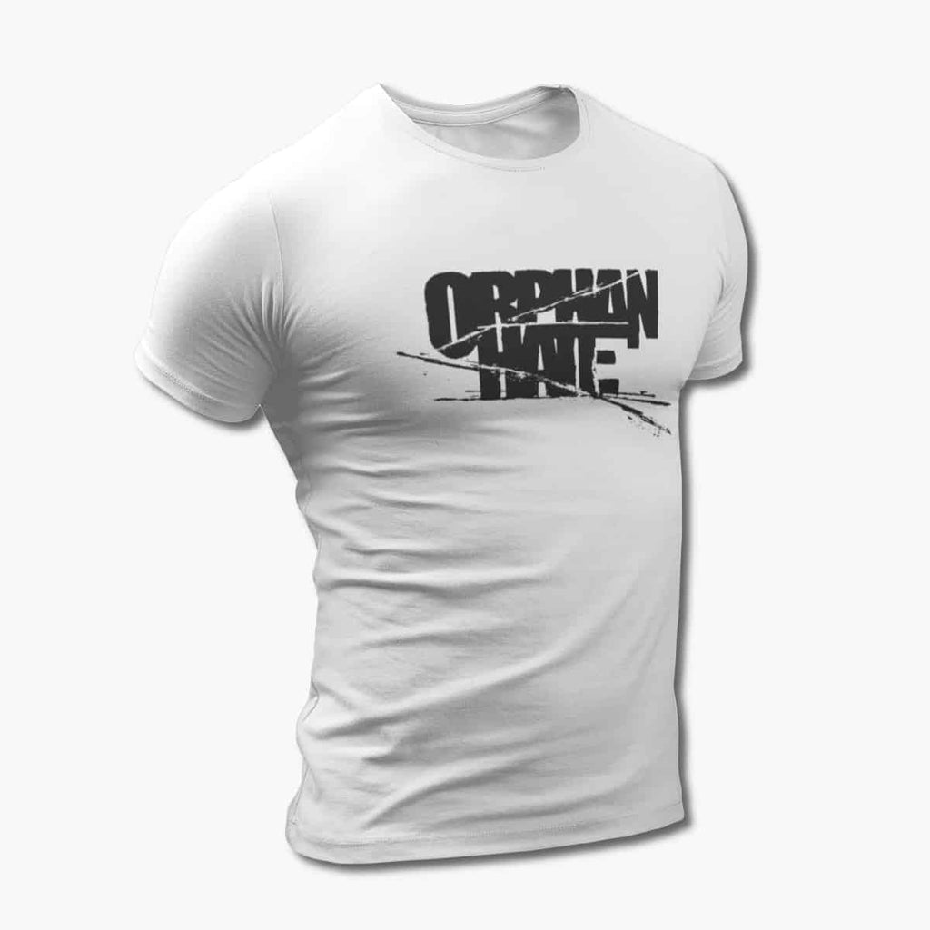 Orphan Hate T-Shirt, Orphan Hate Logo White Tee Shirt, Melodic Thrash Metal Merchandise