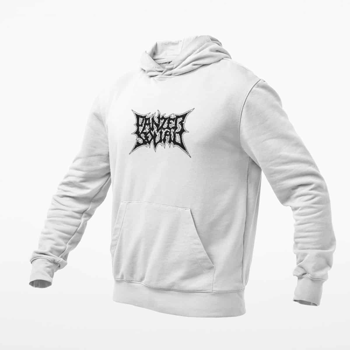 Panzer Squad Hoodie, Panzer Squad Logo White Hoodie, Black Metal Merchandise