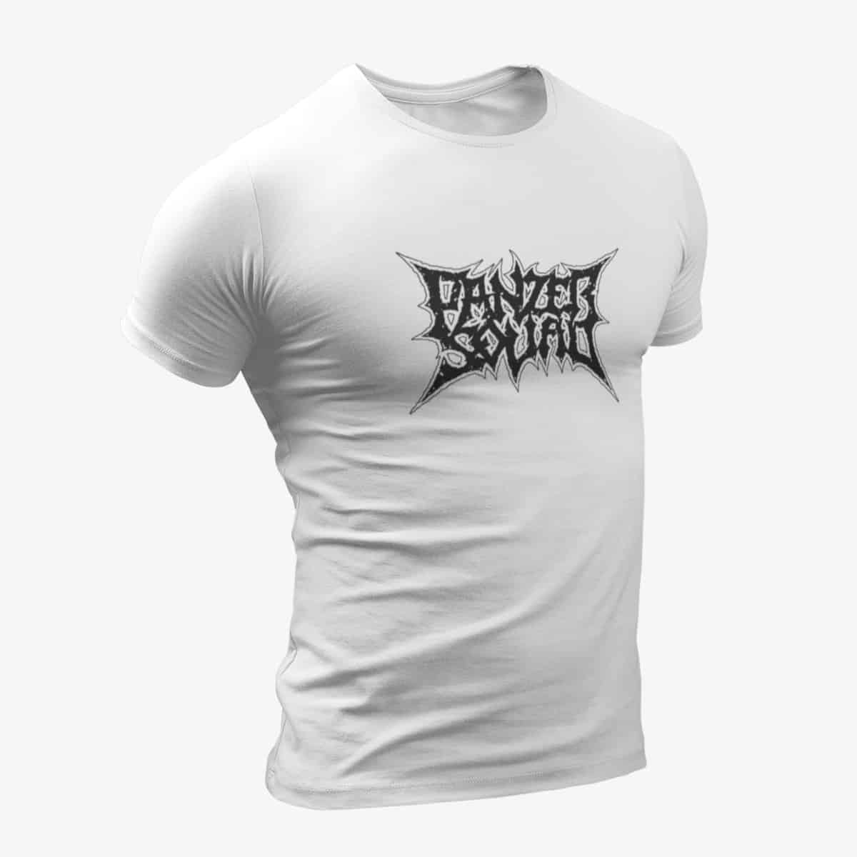 Panzer Squad T-Shirt, Panzer Squad Logo White T-Shirt, Black Metal Merchandise