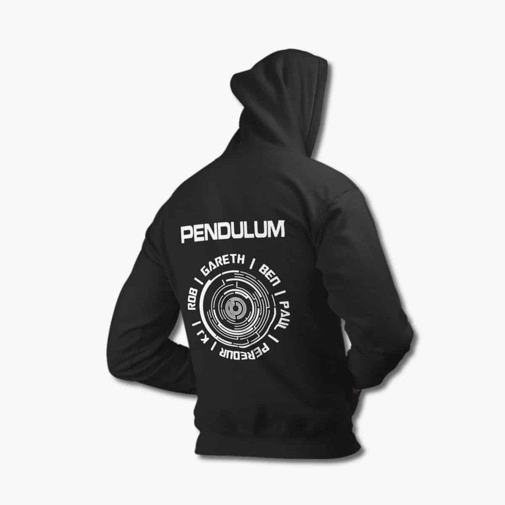 Pendulum Band Zip Hoodie, Pendulum Logo Black Zipper Hoodie, Electronic Rock Merchandise