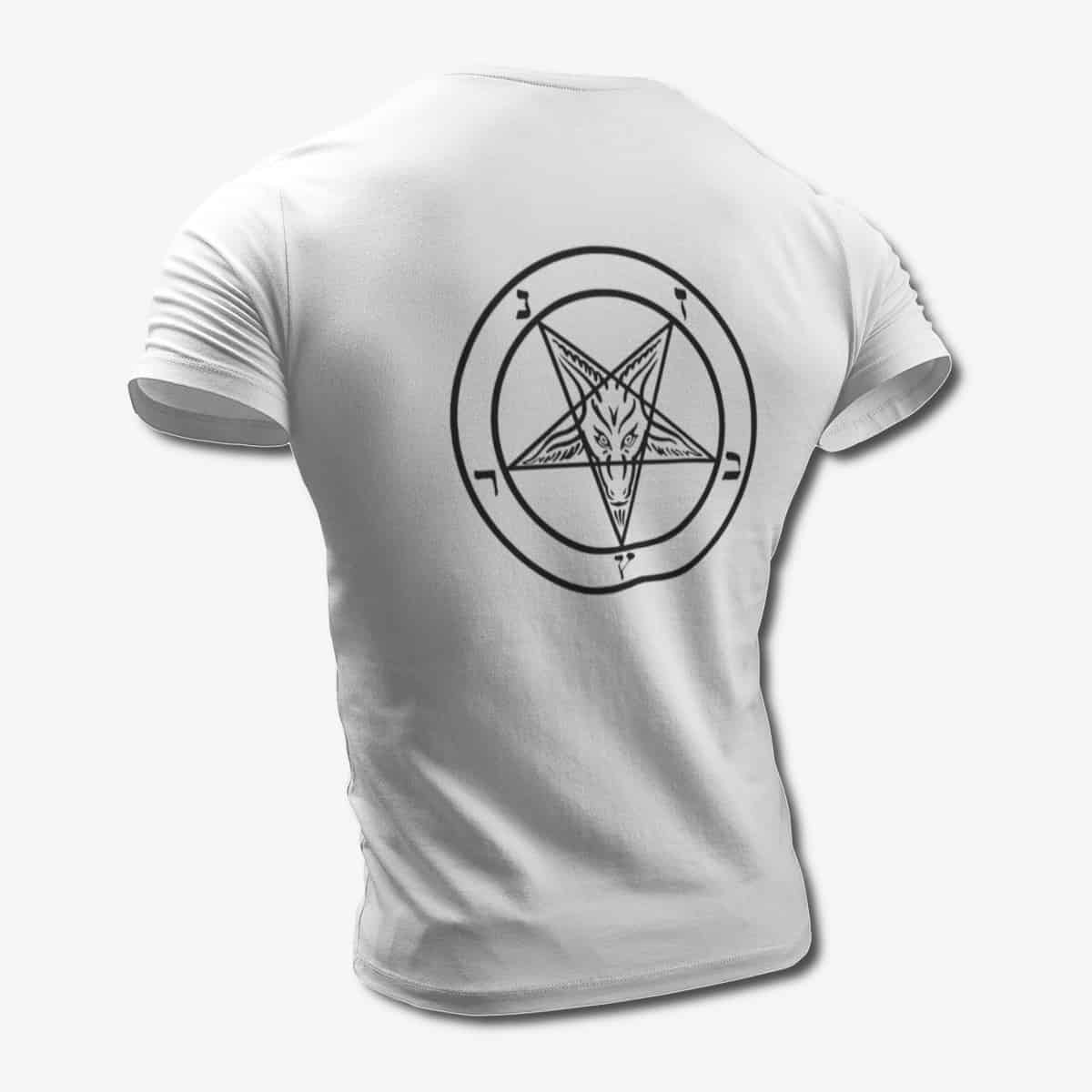 Pentagram Satan T-Shirt, Baphomet’s Sign White T-Shirt