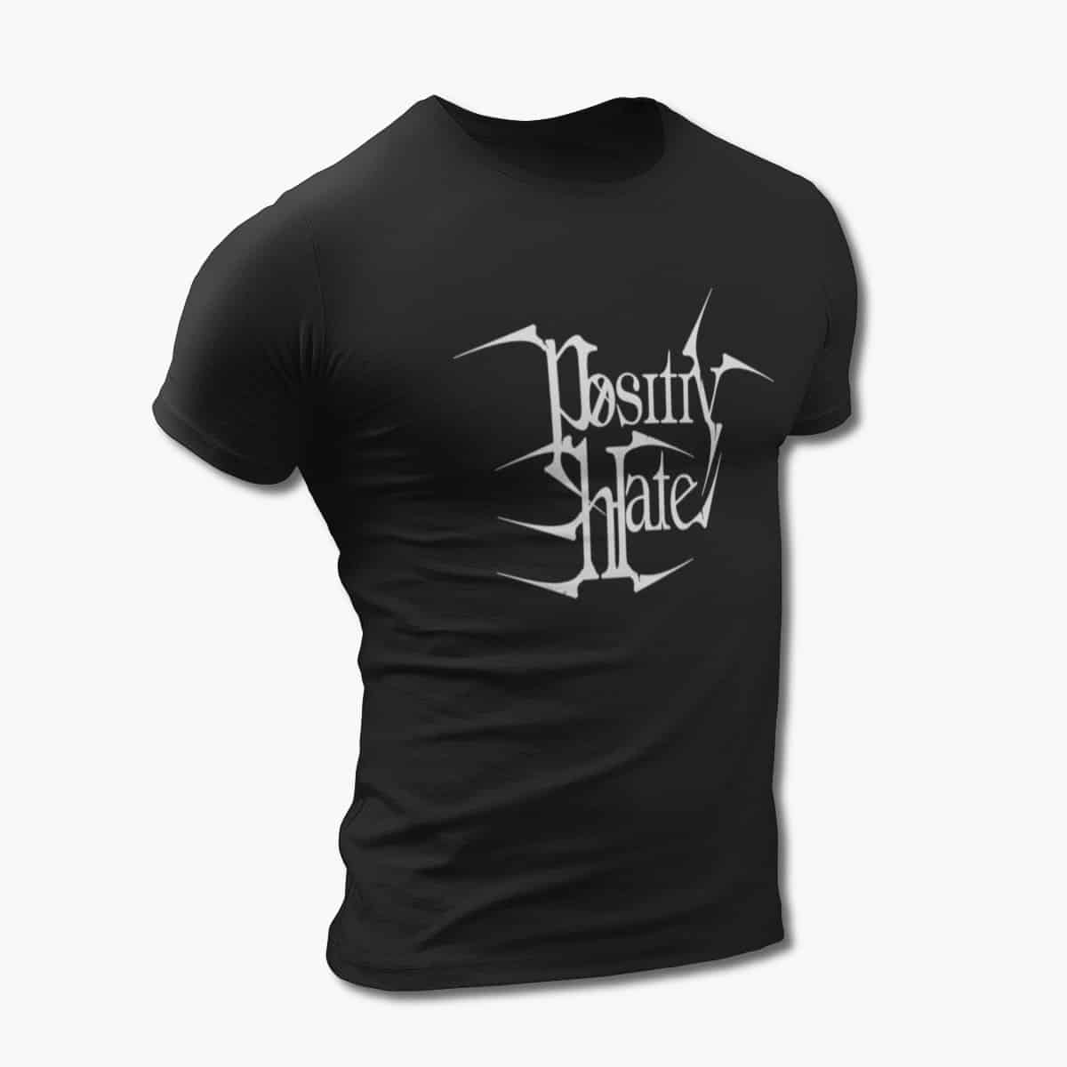Positiv Hate T-Shirt, Positiv Hate Logo Black Tee Shirt, Heavy Metal, Black Metal Merchandise