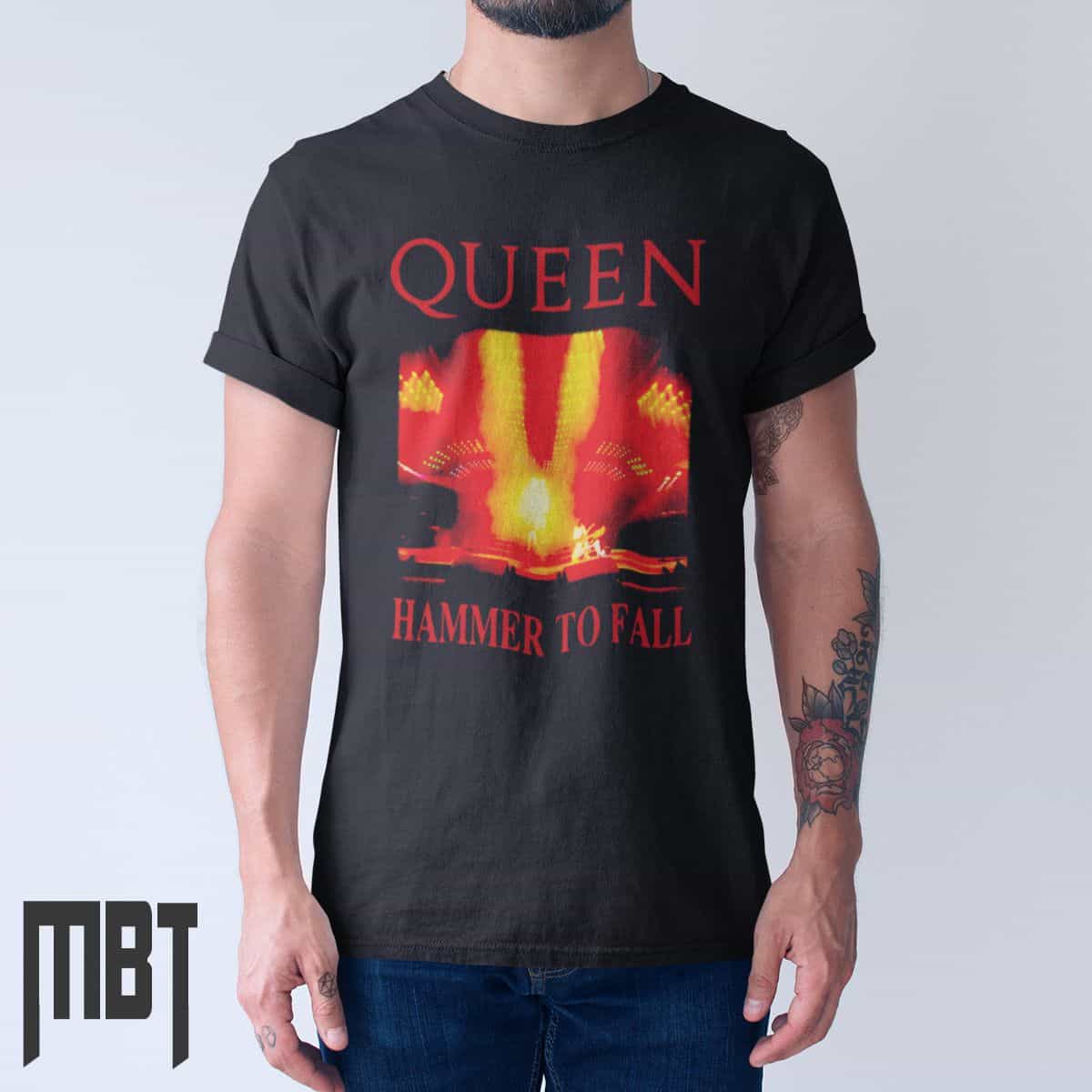 Quenn Band T-Shirt, Quenn Hammer To Fall Cover Tee-Shirt, Heavy Metal Merch