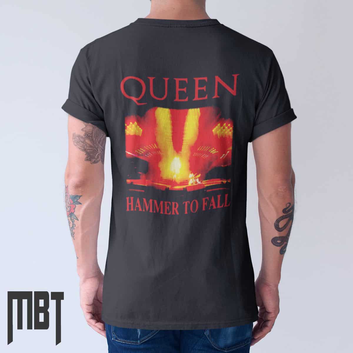 Quenn Band T-Shirt, Quenn Hammer To Fall Cover Tee-Shirt, Heavy Metal Merch