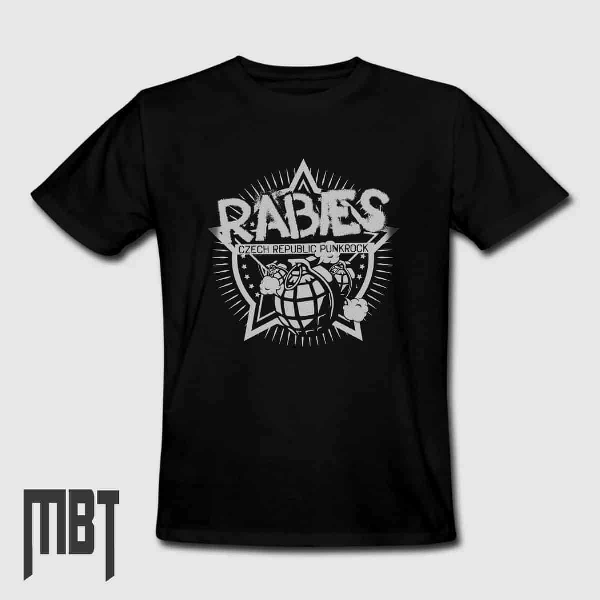 Rabies Band T-Shirt, Rabies Booze Blood and Fights Tee-Shirt, Metal Merch