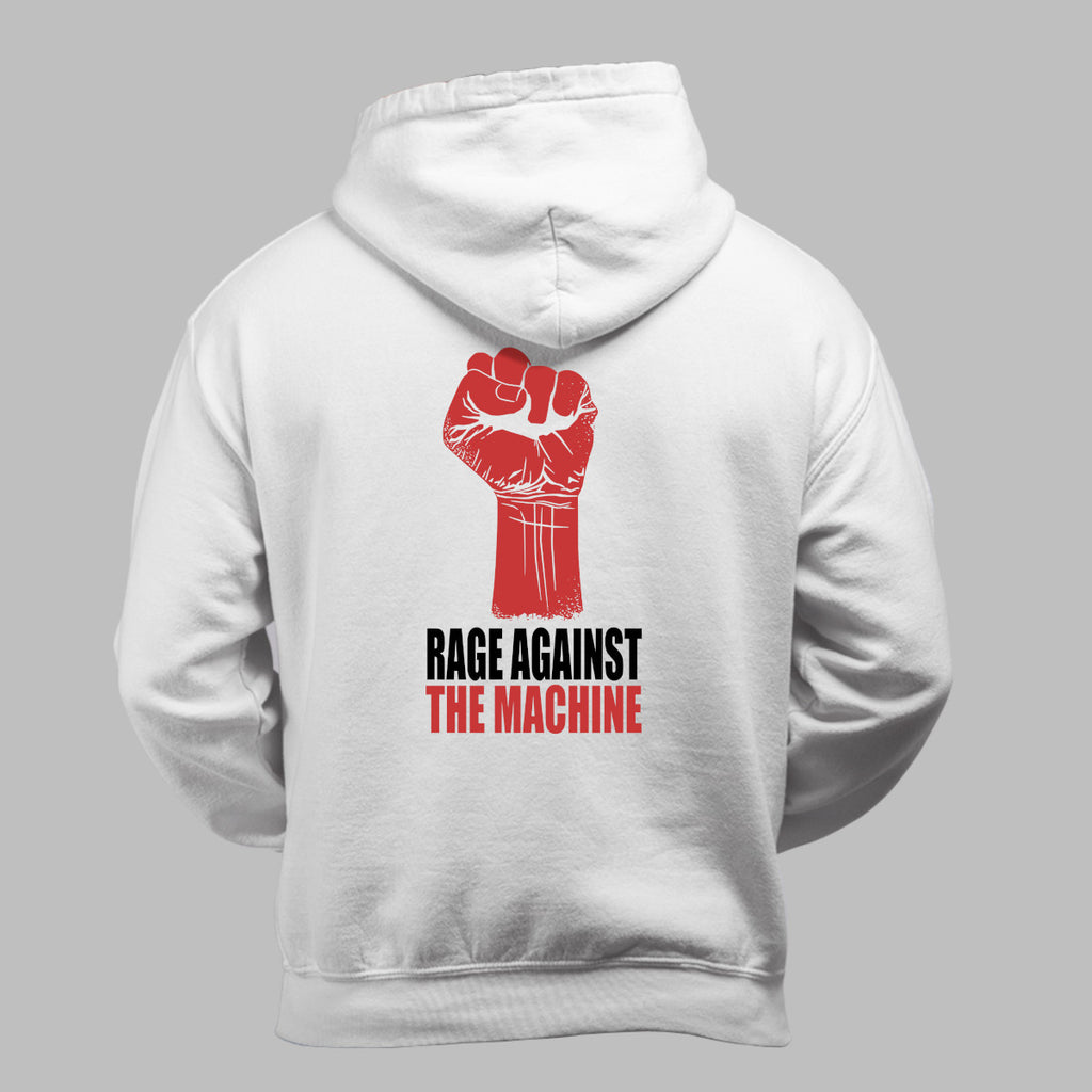 Rage Against The Machine Hoodie, Rage Against The Machine Artwork White Hoodie