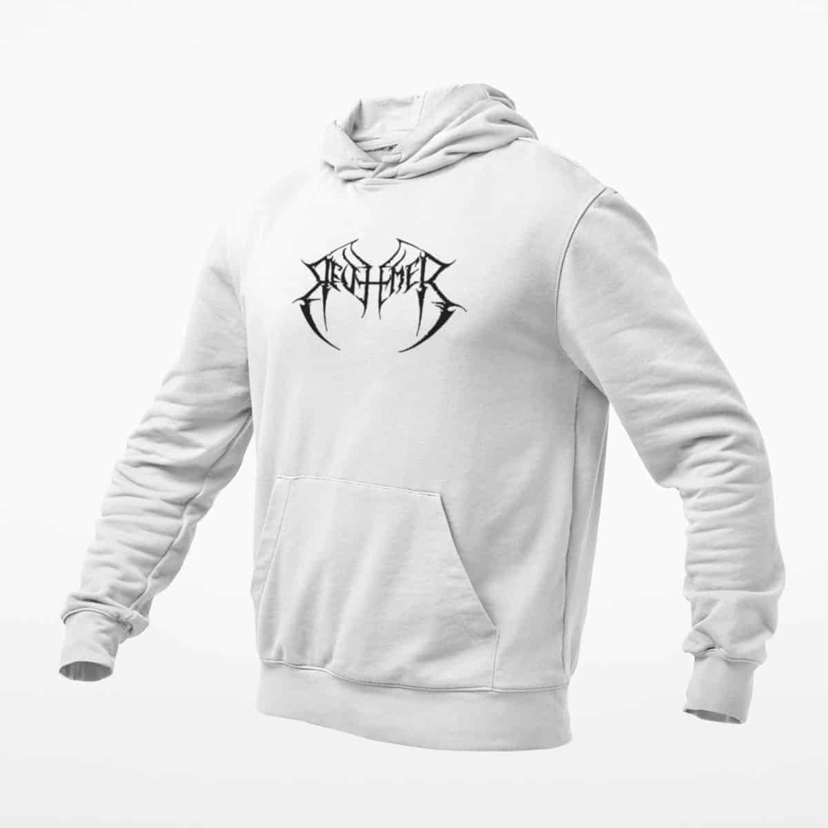 Redeemer Hoodie, Redeemer Logo White Hoodie, Doom Metal Merchandise