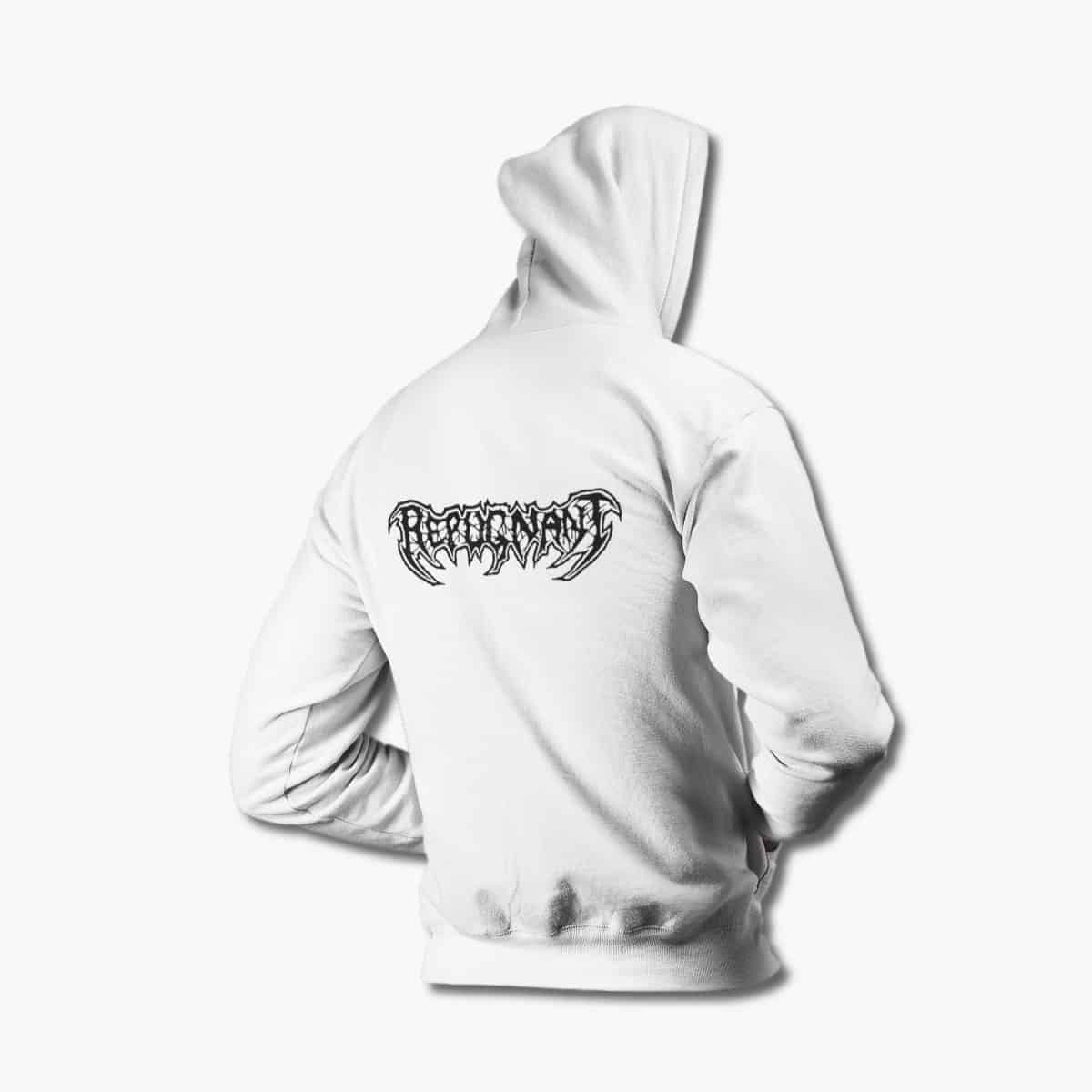 Repugnant Hoodie, Repugnant Logo White Hoodie, Thrash Metal Merchandise