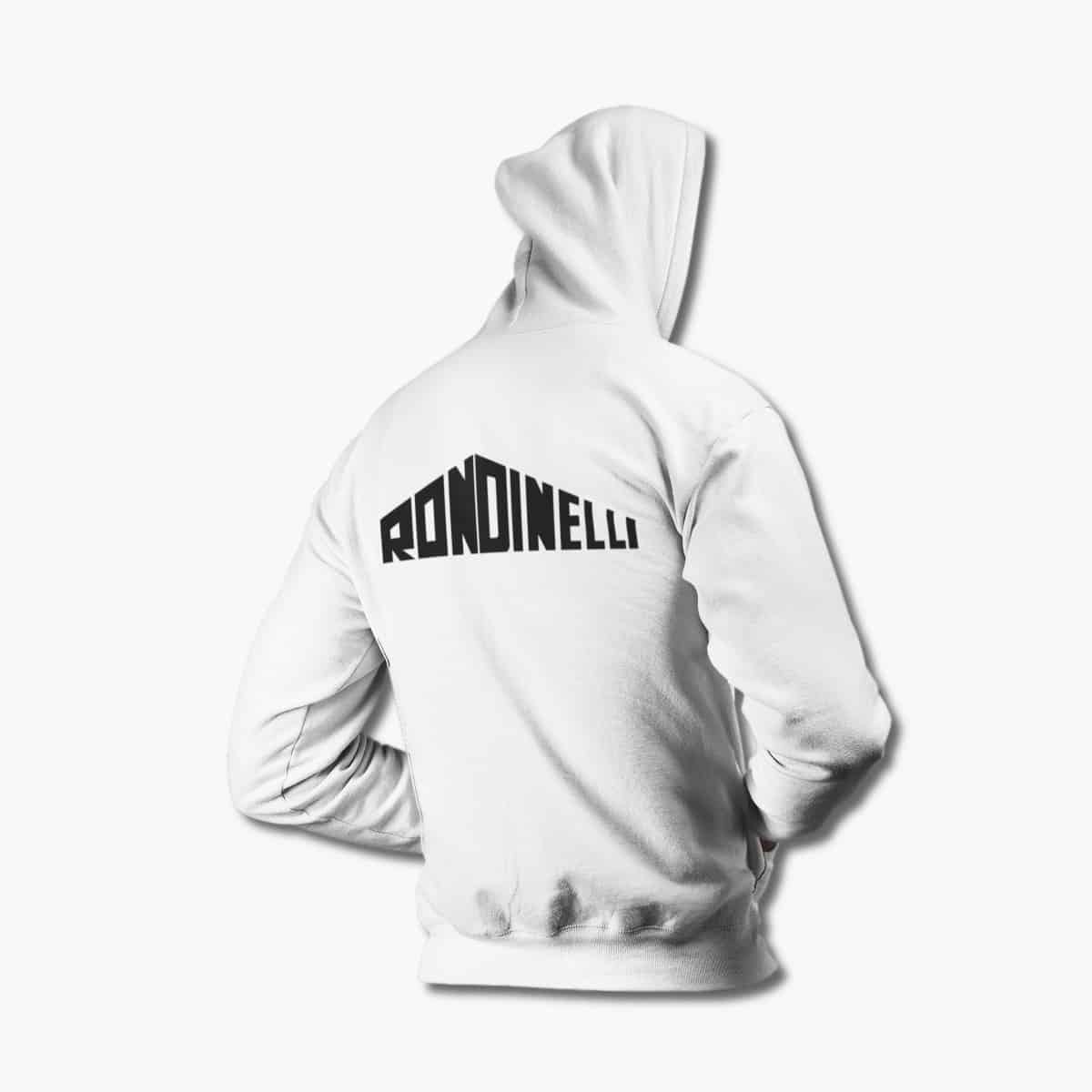 Rondinelli Hoodie, Rondinelli Logo White Hoodie, Heavy Metal Merchandise