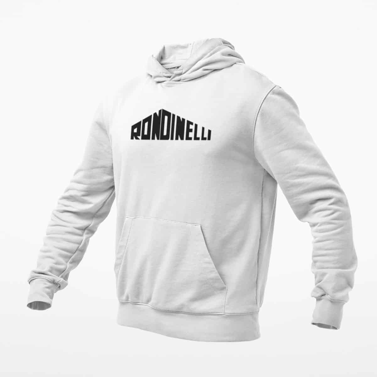 Rondinelli Hoodie, Rondinelli Logo White Hoodie, Heavy Metal Merchandise