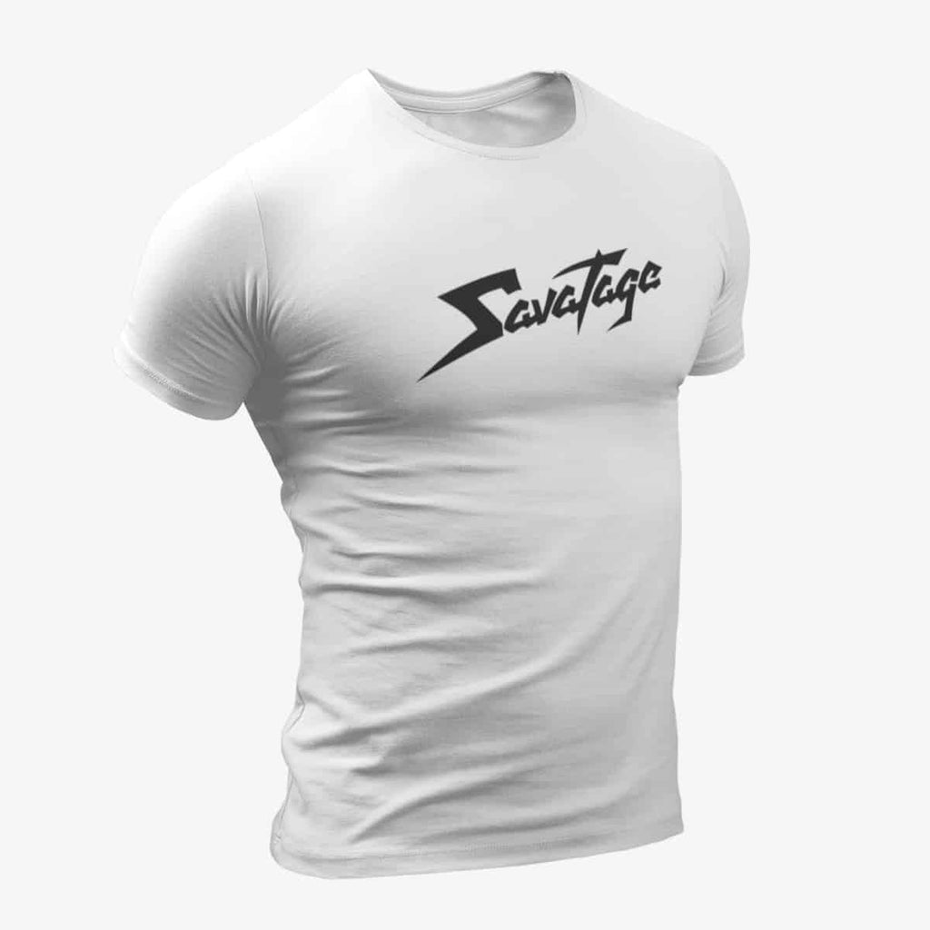 Savatage T-Shirt, Savatage Logo White T-Shirt, Progressive Metal Merchandise