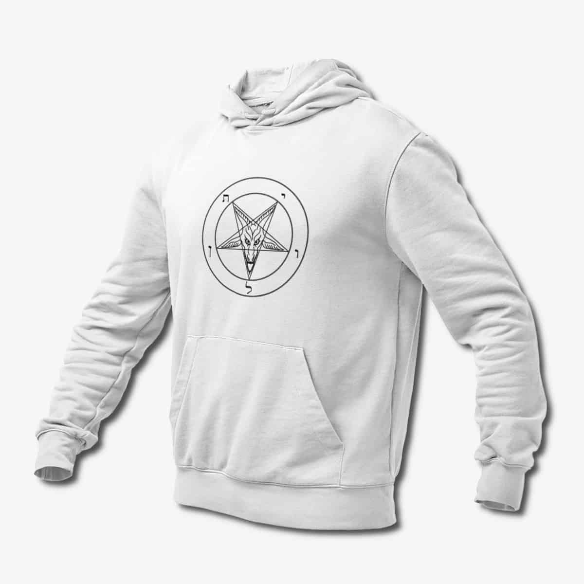 Sigil of Baphomet Hoodie, Sigil of Baphomet White Hoodie