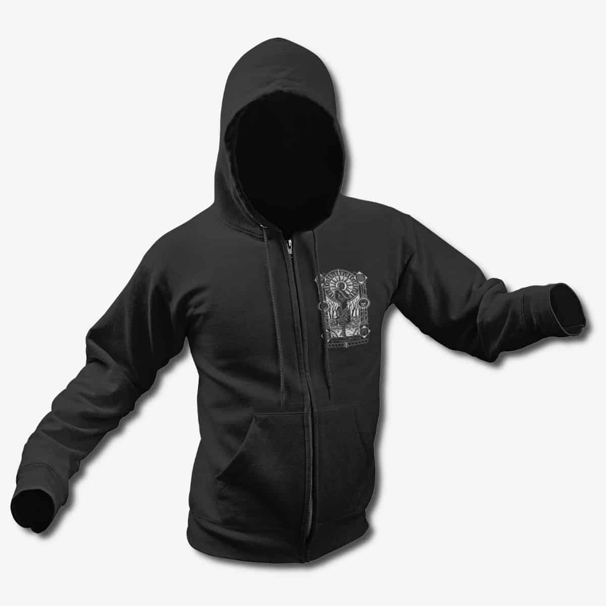 Sin of Neutrality Zip Hoodie, Sin of Neutrality Artwork Black Zipper Hoodie