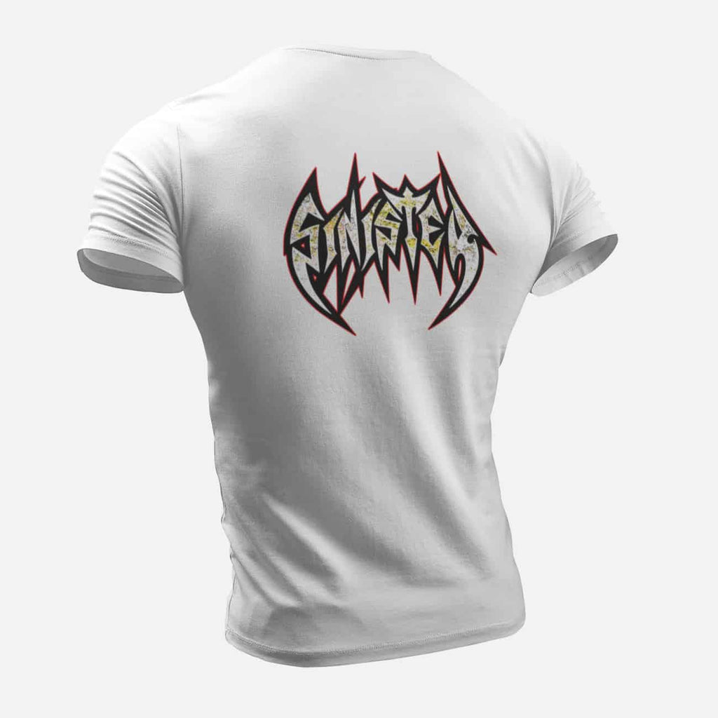 Sinister T-Shirt, Sinister Logo White T-Shirt, Death Metal Merchandise