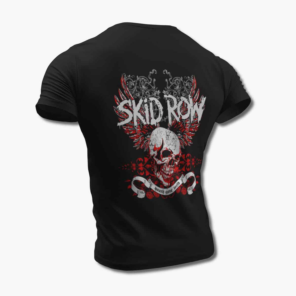 Skid Row Band T-Shirt, SkidRow Skull Artwork Black Tee Shirt, Heavy Metal Merchandise