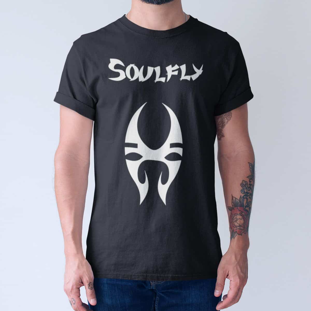 Soulfly Band T-Shirt, Soulfly Logo Tee Shirt, Thrash Metal Merchandise