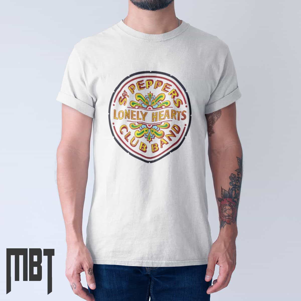 The Beatles T-Shirt, The Beatles Lonely Hearts Cover Tee-Shirt, Rock Merch