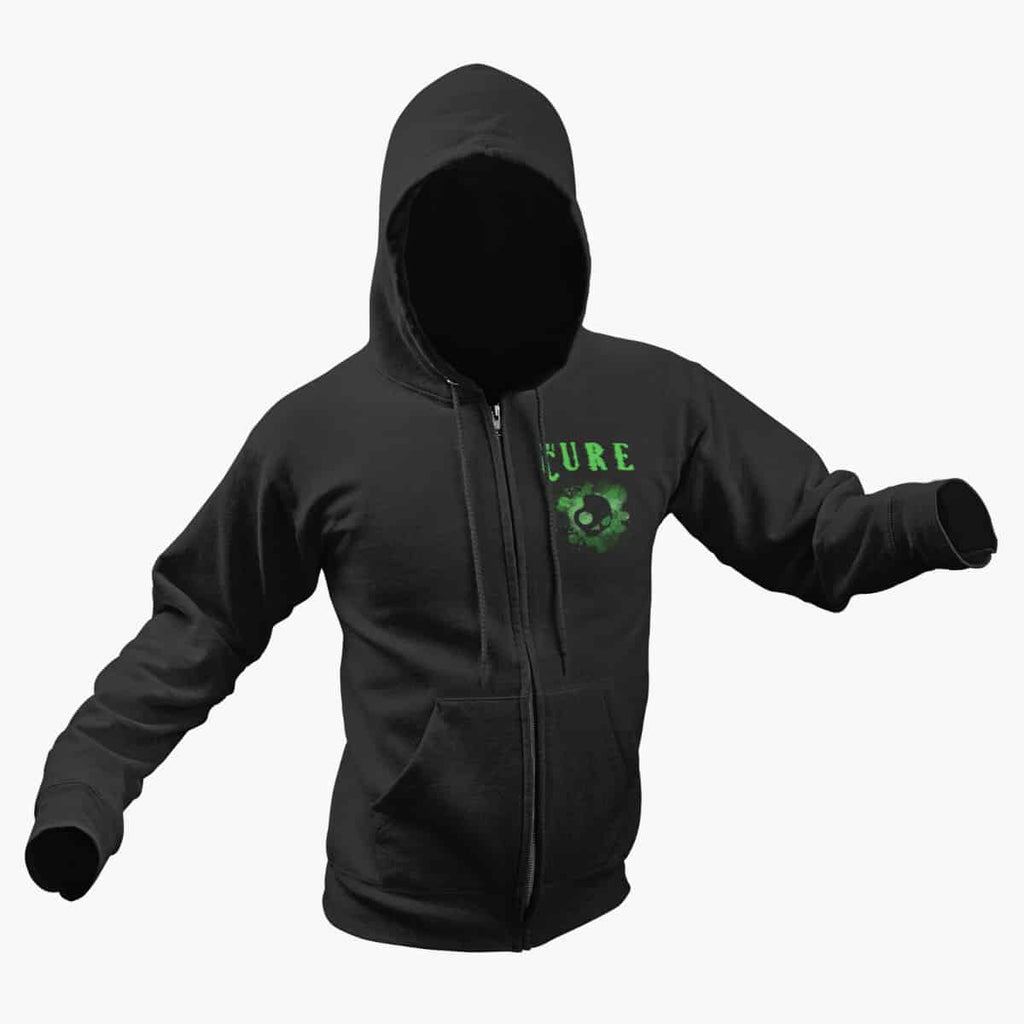The Cure Zip Hoodie, The Cure Band Black Zipper Hoodie, Gothic Rock Merchandise
