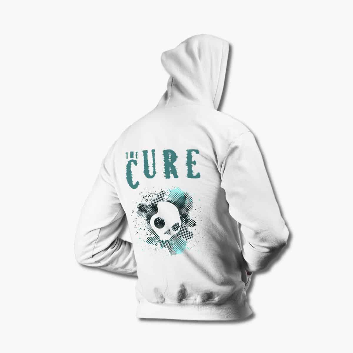 The Cure Zip Hoodie, The Cure Band White Zipper Hoodie, Gothic Rock Merchandise