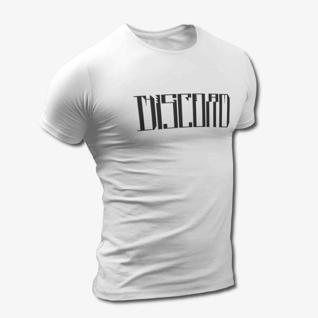 The Great Discord T-Shirt, Discord Logo White Tee Shirt, Progressive Metal Merchandise