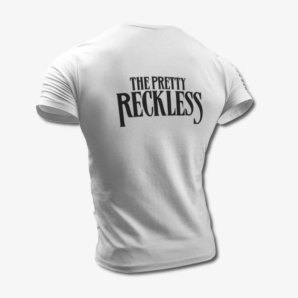 The Pretty Reckless T-Shirt, Pretty Reckless Band Logo White Tee Shirt, Hard Rock Merchandise